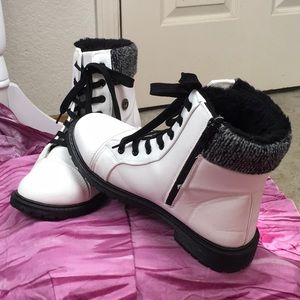 White combat boots